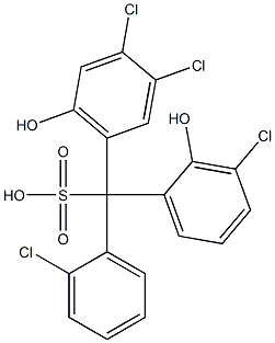 (2-Chlorophenyl)(3-chloro-2-hydroxyphenyl)(3,4-dichloro-6-hydroxyphenyl)methanesulfonic acid Struktur