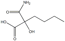 2-Aminocarbonyl-2-hydroxyhexanoic acid Struktur