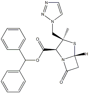 (2S,3R,5R)-3-Methyl-7-oxo-3-(1H-1,2,3-triazol-1-ylmethyl)-4-thia-1-azabicyclo[3.2.0]heptane-2-carboxylic acid benzhydryl ester Struktur