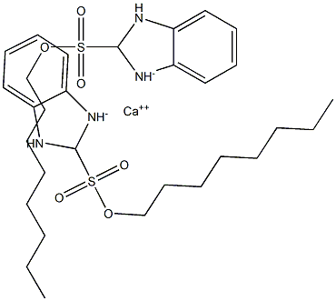 Bis(2,3-dihydro-2-octyl-1H-benzimidazole-2-sulfonic acid)calcium salt Struktur