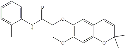 2-[[2,2-Dimethyl-7-methoxy-2H-1-benzopyran-6-yl]oxy]-2'-methylacetanilide Struktur