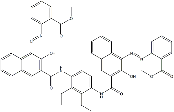 1,4-Bis[1-[[2-(methoxycarbonyl)phenyl]azo]-2-hydroxy-3-naphthoylamino]-2,3-diethylbenzene Struktur