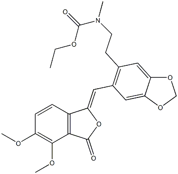 N-Methyl-N-[2-[6-[[[(1Z)-1,3-dihydro-4,5-dimethoxy-3-oxoisobenzofuran]-1-ylidene]methyl]-1,3-benzodioxol-5-yl]ethyl]carbamic acid ethyl ester Struktur