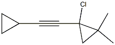 1-(Cyclopropylethynyl)-1-chloro-2,2-dimethylcyclopropane Struktur