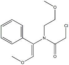 N-(1-Phenyl-2-methoxyvinyl)-N-(2-methoxyethyl)-2-chloroacetamide Struktur