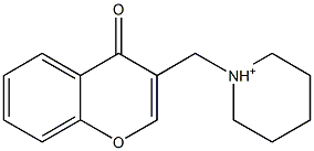 1-[(4-Oxo-4H-1-benzopyran-3-yl)methyl]piperidinium Struktur