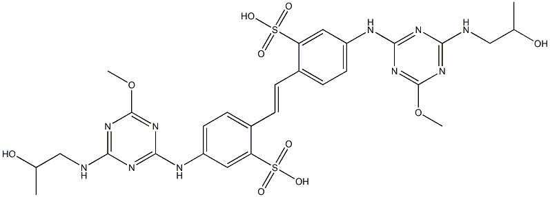 4,4'-Bis[4-(2-hydroxypropylamino)-6-methoxy-1,3,5-triazin-2-ylamino]-2,2'-stilbenedisulfonic acid Struktur