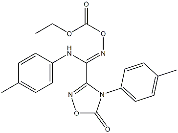 N,4-Bis(4-methylphenyl)-4,5-dihydro-5-oxo-1,2,4-oxadiazole-3-carboxamide O-(ethoxycarbonyl)oxime Struktur