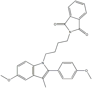 N-[4-[5-Methoxy-2-(4-methoxyphenyl)-3-methyl-1H-indol-1-yl]butyl]phthalimide Struktur