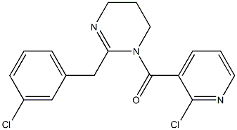 1-(2-Chloro-3-pyridinylcarbonyl)-2-(3-chlorobenzyl)-1,4,5,6-tetrahydropyrimidine Struktur