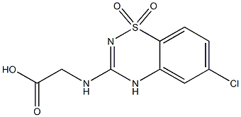 3-[(Carboxymethyl)amino]-6-chloro-4H-1,2,4-benzothiadiazine 1,1-dioxide Struktur