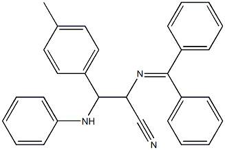 3-[Phenylamino]-3-(4-methylphenyl)-2-[(diphenylmethylene)amino]propanenitrile Struktur