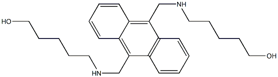 9,10-Bis[(5-hydroxypentylamino)methyl]anthracene Struktur