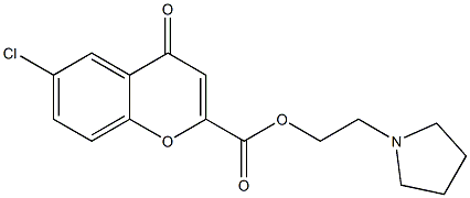 6-Chloro-4-oxo-4H-1-benzopyran-2-carboxylic acid [2-(pyrrolidin-1-yl)ethyl] ester Struktur