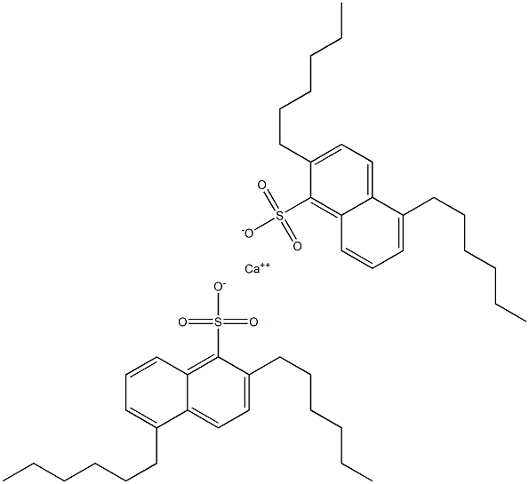 Bis(2,5-dihexyl-1-naphthalenesulfonic acid)calcium salt Struktur