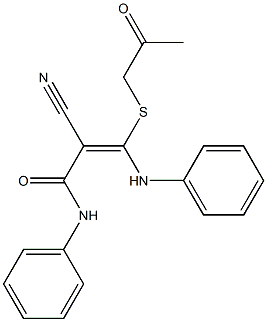 3-[(Acetonyl)thio]-3-phenylamino-2-phenylcarbamoylacrylonitrile Struktur