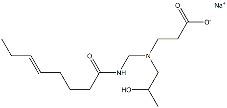 3-[N-(2-Hydroxypropyl)-N-(5-octenoylaminomethyl)amino]propionic acid sodium salt Struktur