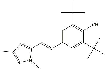 4-[(E)-2-(1,3-Dimethyl-1H-pyrazol-5-yl)ethenyl]-2,6-di-tert-butylphenol Struktur