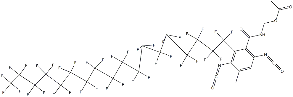 N-(Acetyloxymethyl)-2-(heptatriacontafluorooctadecyl)-3,6-diisocyanato-4-methylbenzamide Struktur