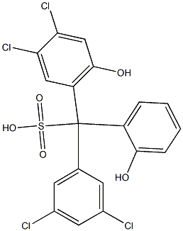 (3,5-Dichlorophenyl)(3,4-dichloro-6-hydroxyphenyl)(2-hydroxyphenyl)methanesulfonic acid Struktur