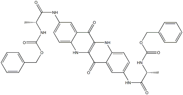 2,8-Bis[(R)-2-(benzyloxycarbonylamino)propionylamino]dibenzo[b,g][1,5]naphthyridine-6,12(5H,11H)-dione Struktur