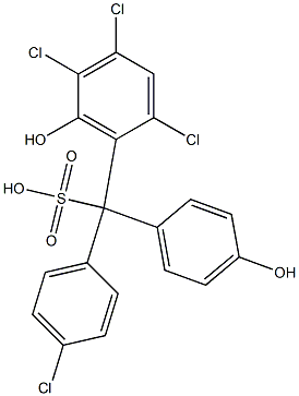 (4-Chlorophenyl)(2,4,5-trichloro-6-hydroxyphenyl)(4-hydroxyphenyl)methanesulfonic acid Struktur