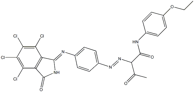 N-(4-Ethoxyphenyl)-3-oxo-2-[4-(4,5,6,7-tetrachloro-3-oxoisoindolin-1-ylideneamino)phenylazo]butyramide Struktur