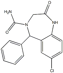 7-Chloro-5-phenyl-2-oxo-2,3,4,5-tetrahydro-1H-1,4-benzodiazepine-4-carboxamide Struktur