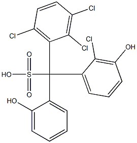 (2-Chloro-3-hydroxyphenyl)(2,3,6-trichlorophenyl)(2-hydroxyphenyl)methanesulfonic acid Struktur