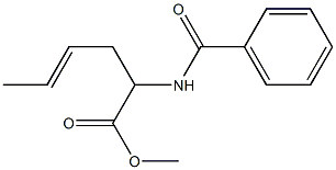 2-Benzoylamino-4-hexenoic acid methyl ester Struktur