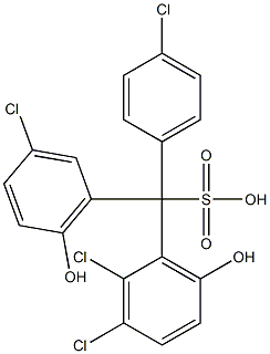 (4-Chlorophenyl)(3-chloro-6-hydroxyphenyl)(2,3-dichloro-6-hydroxyphenyl)methanesulfonic acid Struktur