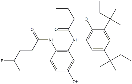 4-(4-Fluoropentanoylamino)-5-[2-(2,4-di-tert-amylphenoxy)butyrylamino]phenol Struktur