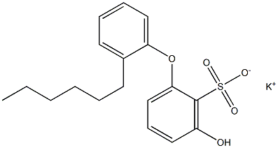 3-Hydroxy-2'-hexyl[oxybisbenzene]-2-sulfonic acid potassium salt Struktur