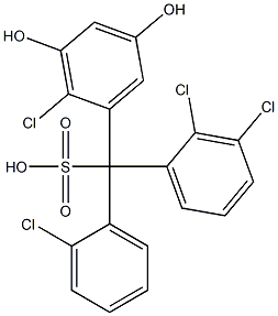 (2-Chlorophenyl)(2,3-dichlorophenyl)(2-chloro-3,5-dihydroxyphenyl)methanesulfonic acid Struktur