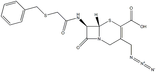 (7R)-7-[[[(Benzylthio)methyl]carbonyl]amino]-3-(azidomethyl)cepham-3-ene-4-carboxylic acid Struktur