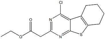 4-Chloro-5,6,7,8-tetrahydro[1]benzothieno[2,3-d]pyrimidine-2-acetic acid ethyl ester Struktur