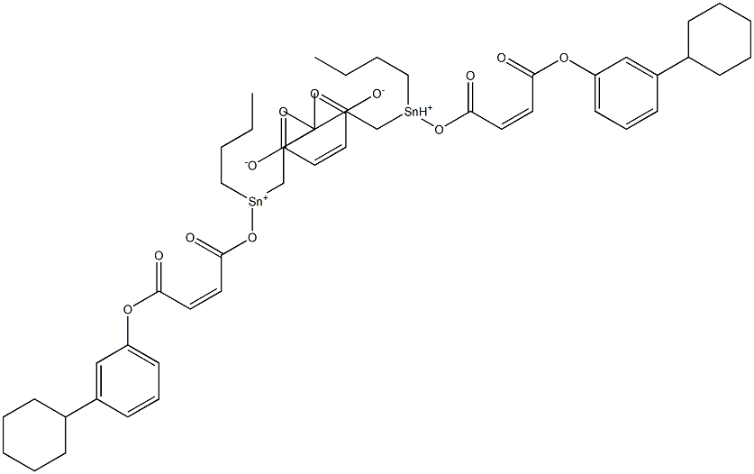 Maleic acid bis[dibutyl[[(Z)-2-(3-cyclohexylphenyloxycarbonyl)vinyl]carbonyloxy]tin(IV)] salt Struktur