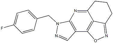 4,5-Dihydro-7-(4-fluorobenzyl)-7H-1-oxa-2,6,7,8-tetraaza-3H-cyclopent[d]acenaphthylene Struktur