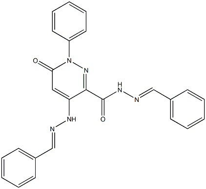 1,6-Dihydro-N'-benzylidene-4-(N'-benzylidenehydrazino)-6-oxo-1-phenylpyridazine-3-carboxylic acid hydrazide Struktur