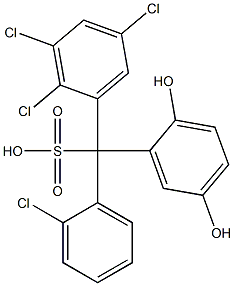 (2-Chlorophenyl)(2,3,5-trichlorophenyl)(2,5-dihydroxyphenyl)methanesulfonic acid Struktur