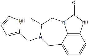 4,5,6,7-Tetrahydro-5-methyl-6-(1H-pyrrol-2-ylmethyl)imidazo[4,5,1-jk][1,4]benzodiazepin-2(1H)-one Struktur