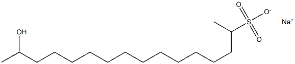 15-Hydroxyhexadecane-2-sulfonic acid sodium salt Struktur