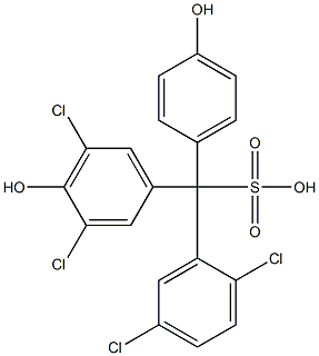 (2,5-Dichlorophenyl)(3,5-dichloro-4-hydroxyphenyl)(4-hydroxyphenyl)methanesulfonic acid Struktur