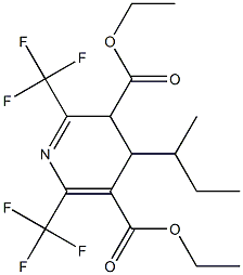 3,4-Dihydro-2,6-bis(trifluoromethyl)-4-(1-methylpropyl)pyridine-3,5-dicarboxylic acid diethyl ester Struktur