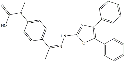 4'-[Carboxy(methyl)amino]acetophenone (4,5-diphenyloxazol-2-yl)hydrazone Struktur