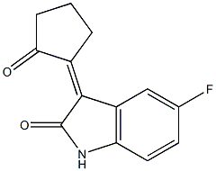 5-Fluoro-2,3-dihydro-3-(2-oxocyclopentylidene)-1H-indol-2-one Struktur