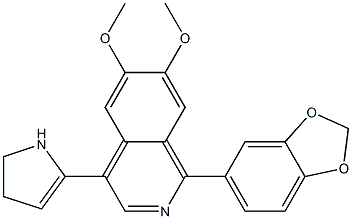 1-(1,3-Benzodioxol-5-yl)-6,7-dimethoxy-4-(2-pyrrolin-2-yl)isoquinoline Struktur