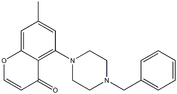 7-Methyl-5-(4-benzylpiperazin-1-yl)-4H-1-benzopyran-4-one Struktur