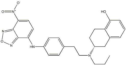 (R)-5,6,7,8-Tetrahydro-6-[N-[2-[4-[(7-nitro-2,1,3-benzoxadiazol-4-yl)amino]phenyl]ethyl]-N-propylamino]naphthalen-1-ol Struktur