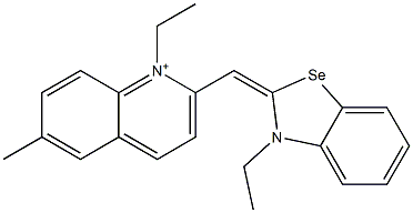 1-Ethyl-2-[(3-ethylbenzoselenazol-2(3H)-ylidene)methyl]-6-methylquinolinium Struktur